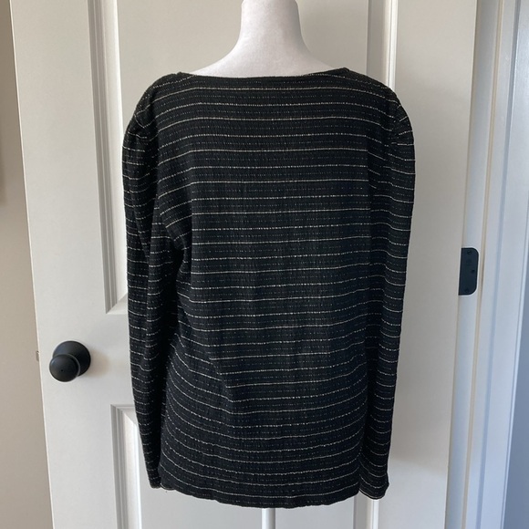 LOFT XXL top black gold long sleeves - Picture 7 of 10